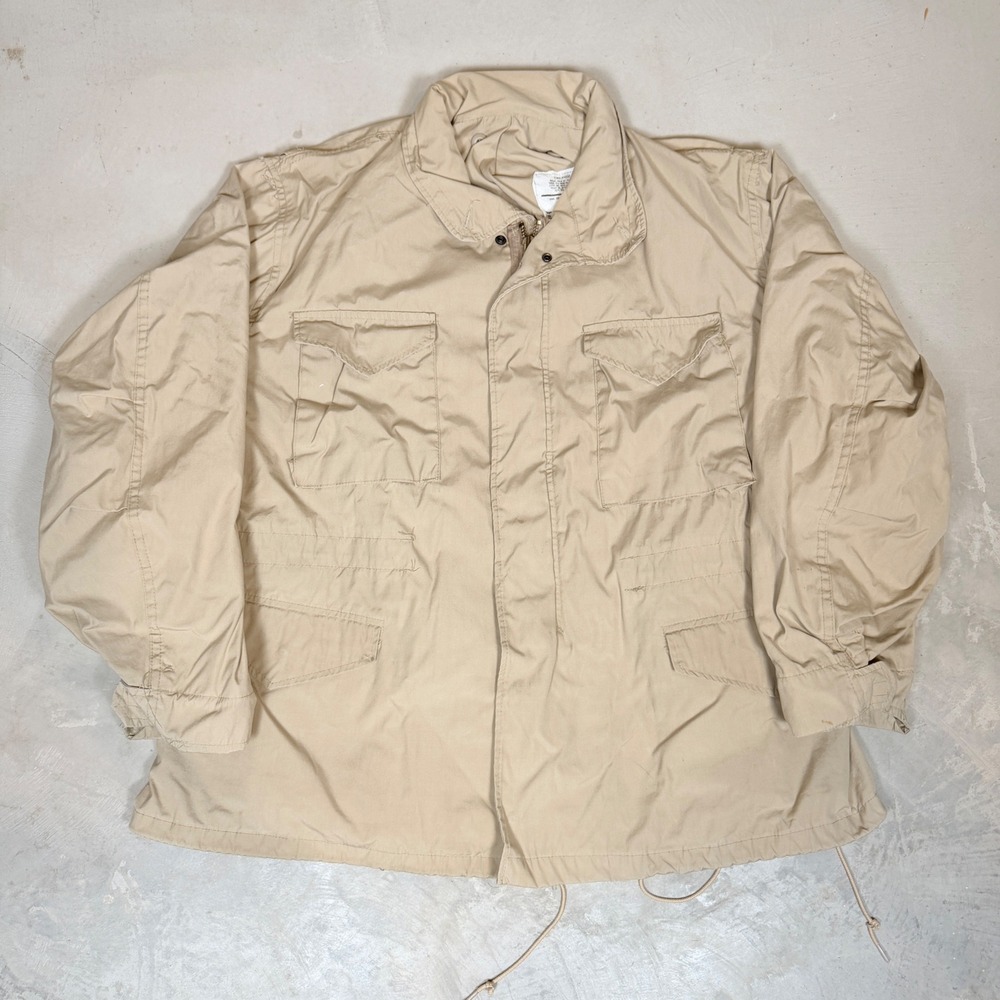 vintage John Ownbey US Military M-65 Field Jacket XL Tan Khaki Cold Weather Coat
